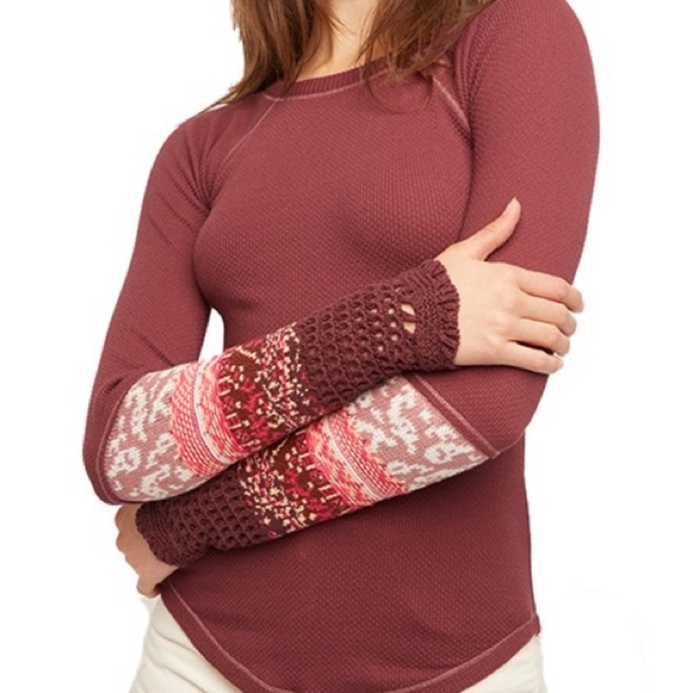 Free People In The Mix Cuff Tee in Rio Vino